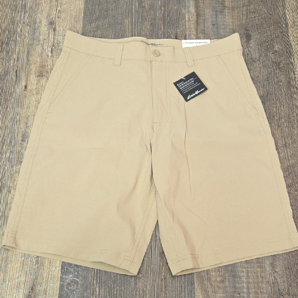 Eddie Bauer Men's Beige Flat Front Shorts